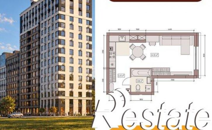 1-комн квартира в новом доме улица Терешковой, 39Б