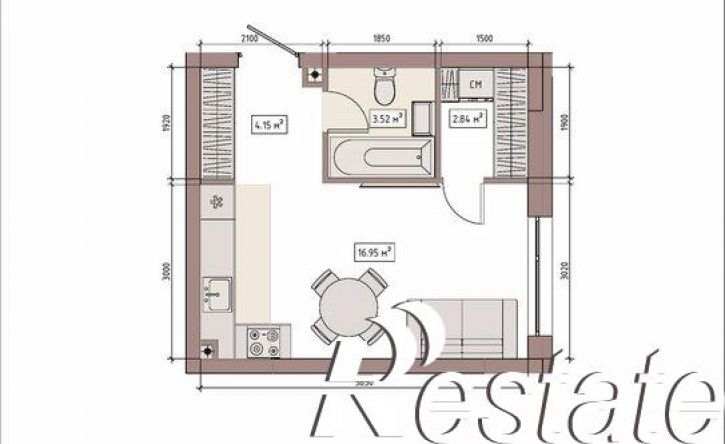 1-комн квартира в новом доме улица Терешковой, 39Б