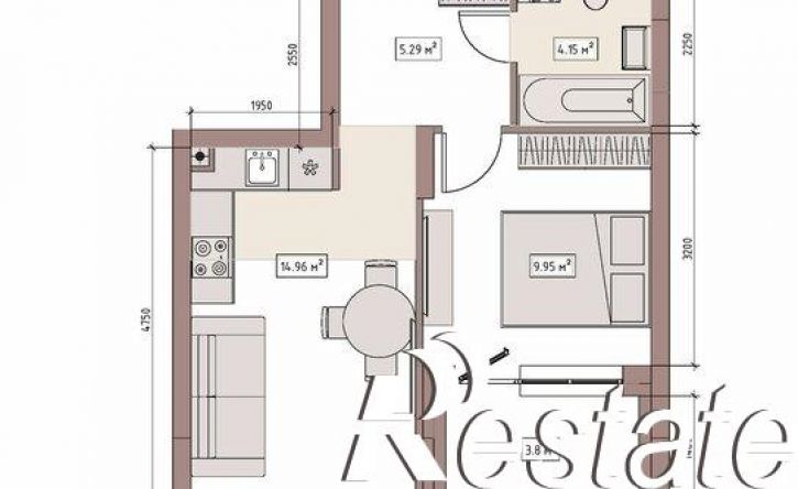 2-комн квартира в новом доме улица Терешковой, 39Б