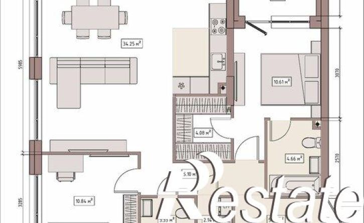 4-комн квартира в новом доме улица Терешковой, 39Б